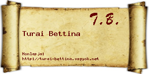 Turai Bettina névjegykártya